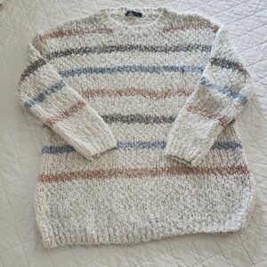 KLd Women's Striped Knit Sweater, Size L, Made in USA